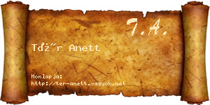 Tér Anett névjegykártya